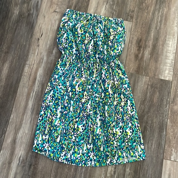 Lilly Pulitzer Windsor Sea Blue It’s a Stretch Strapless Cotton Jersey Dress - Picture 6 of 7